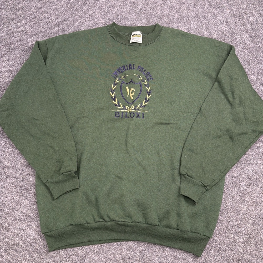 Vintage‎ Imperial Palace Biloxi Sweatshirt XL Green Embroidered Casino Pullover